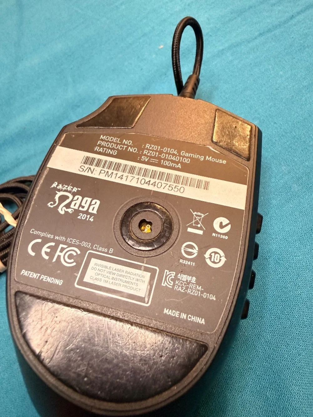 Razer Naga 2014 Wired Gaming Mouse RZ01-0104 Scroll Wheel Issue Read Description